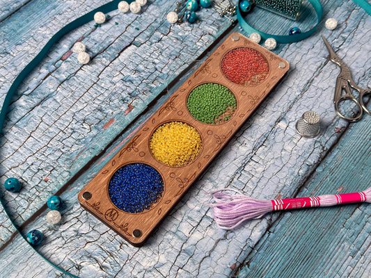 a necklace with beads and beads on it