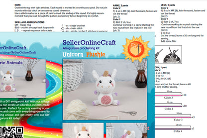 Plush Unicorn  - Crochet Amigurumi DIY kit