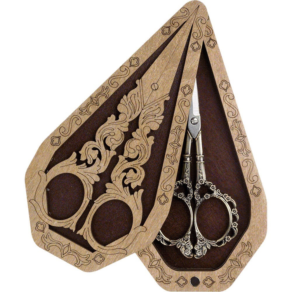 a pair of scissors sitting on top of a piece of cardboard