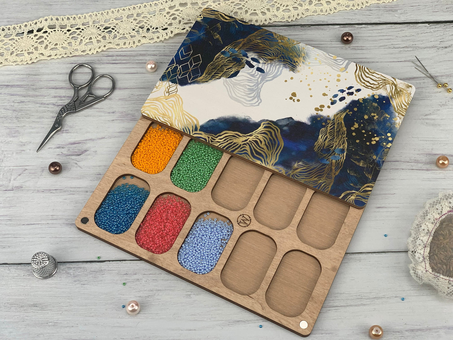 Wooden Seed Bead Organizer