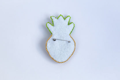 Pineapple - Readymade Beaded Brooch
