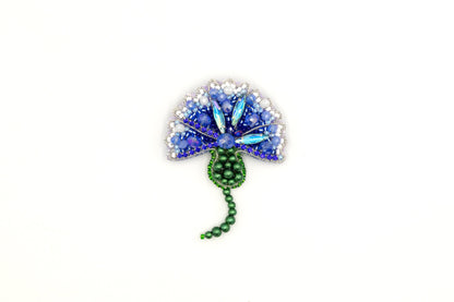 Cornflower - Readymade Beaded Brooch