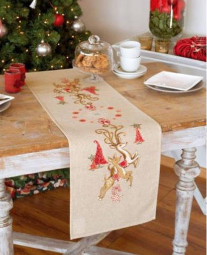 Christmas Table Runner Cross stitch Embroidery DIY Kits