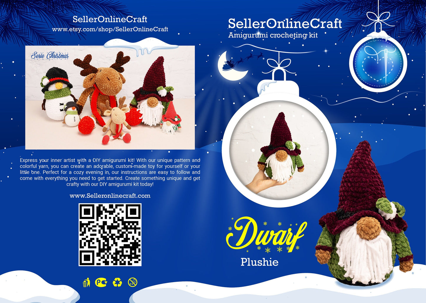 Crochet Christmas Gnome - Amigurumi PDF Pattern