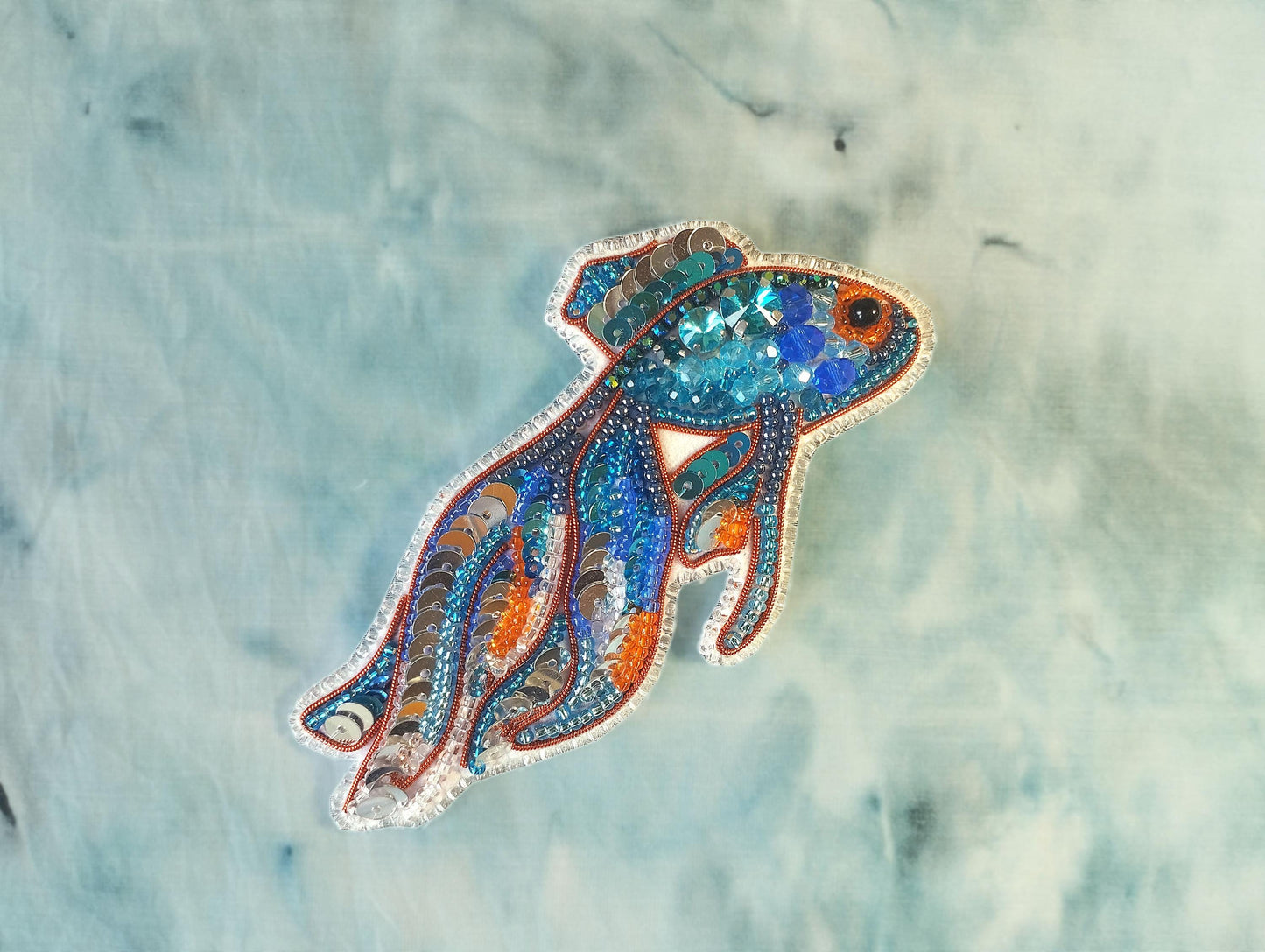 a picture of a fish on a blue background