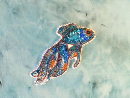 a picture of a fish on a blue background