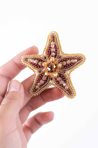 Starfish - Readymade Beaded Brooch