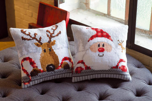Christmas Cushion Cover Cross stitch Embroidery DIY Kits