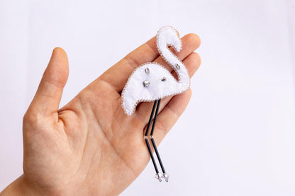 Flamingo - Readymade Beaded Brooch