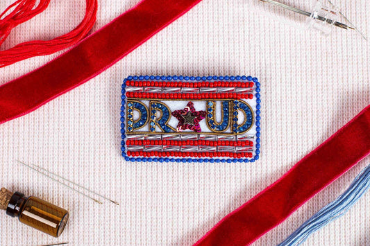 USA Patriotic - Readymade Beaded Brooch