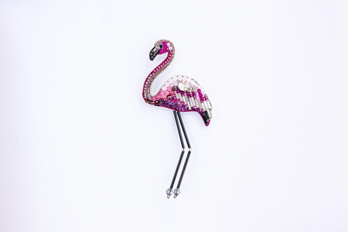 Flamingo - Readymade Beaded Brooch