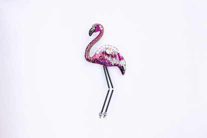 Flamingo - Readymade Beaded Brooch