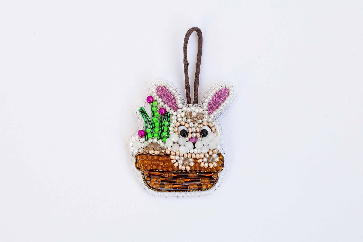 Easter Rabbit - Readymade Beaded Brooch