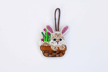 Easter Rabbit - Readymade Beaded Brooch