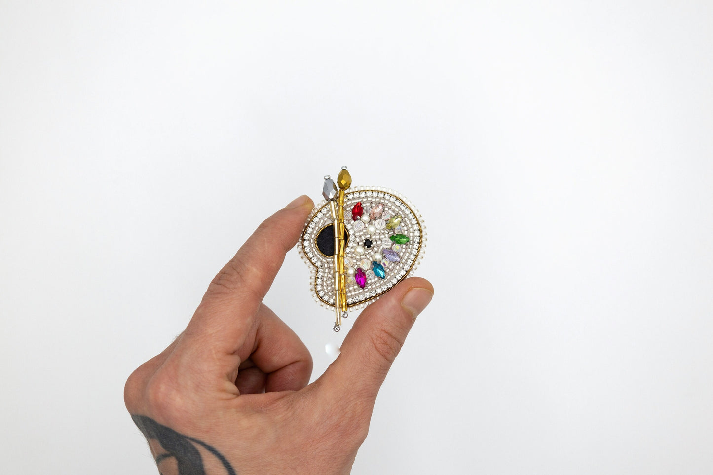 Artist Palette - Readymade Beaded Brooch