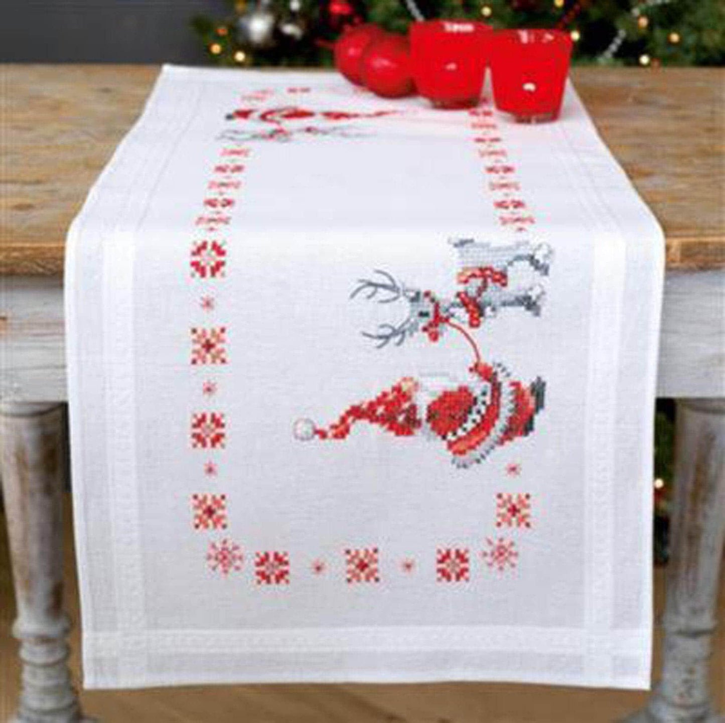Christmas Table Runner Cross stitch Embroidery DIY Kits