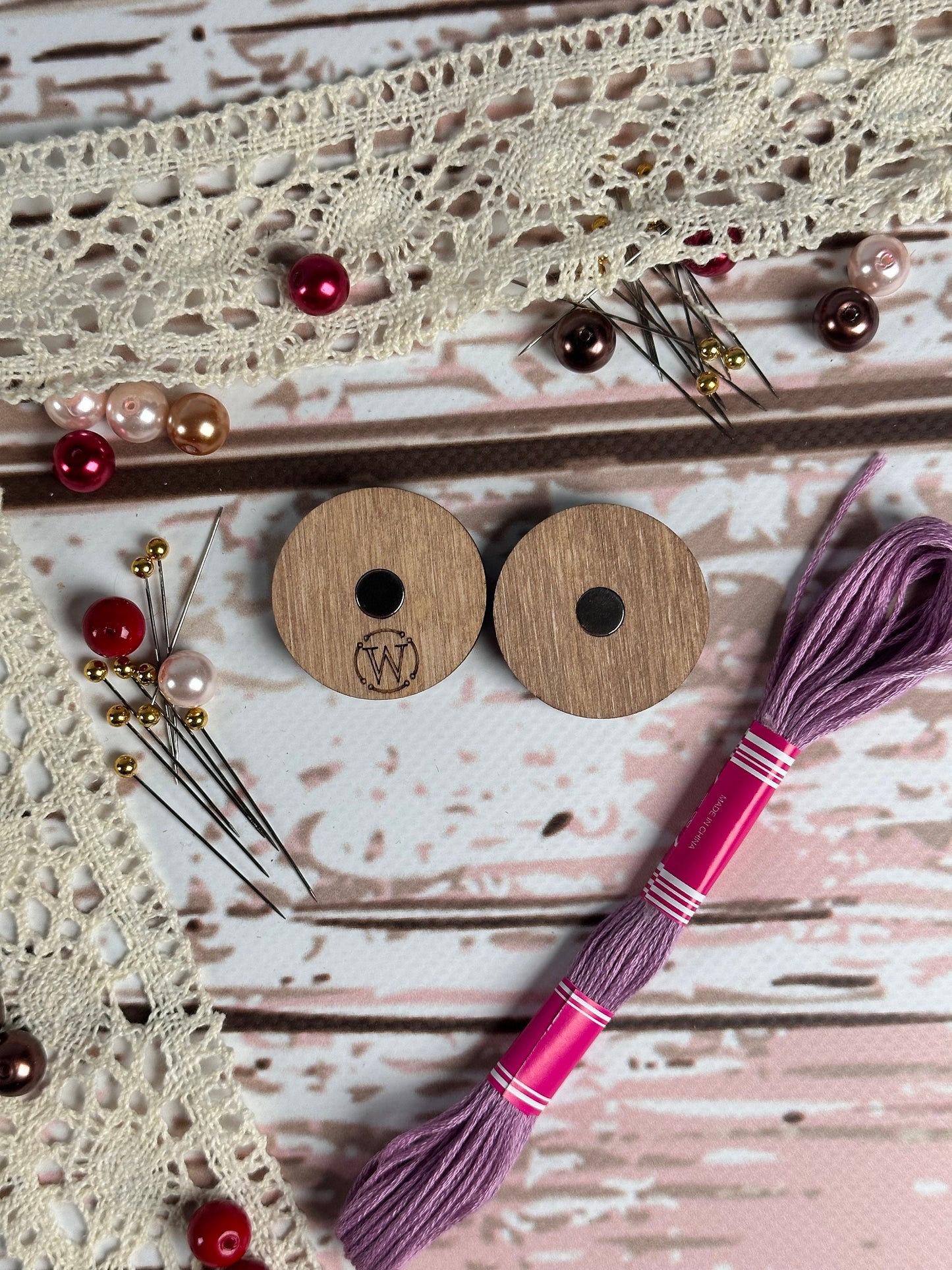 a close up of a piece of wood with buttons