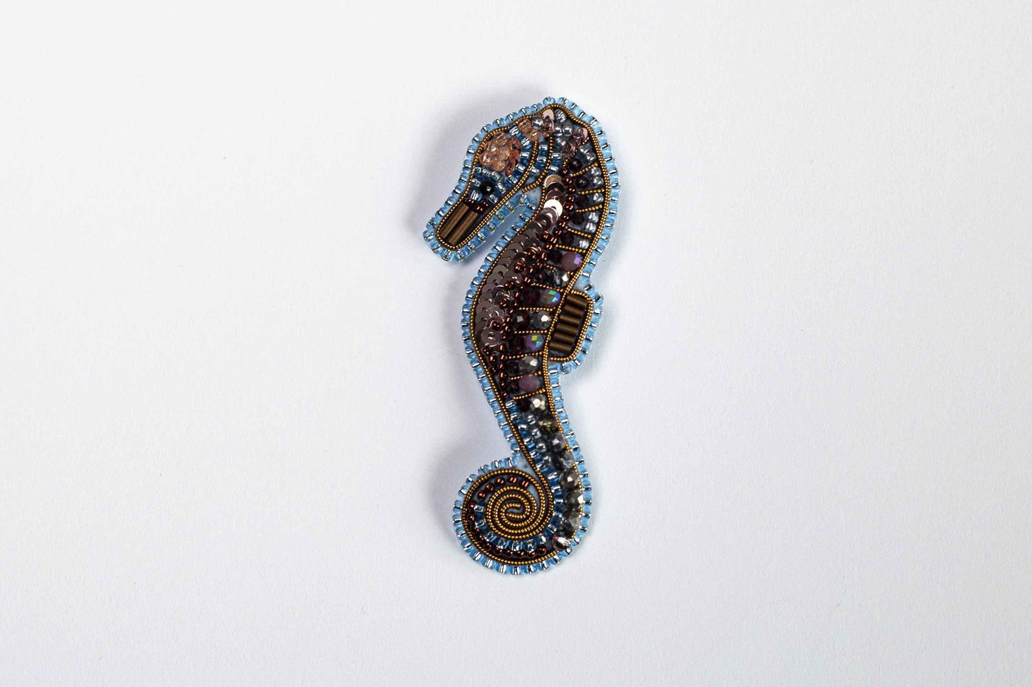 Seahorse - Readymade Beaded Brooch