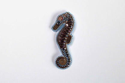 Seahorse - Readymade Beaded Brooch