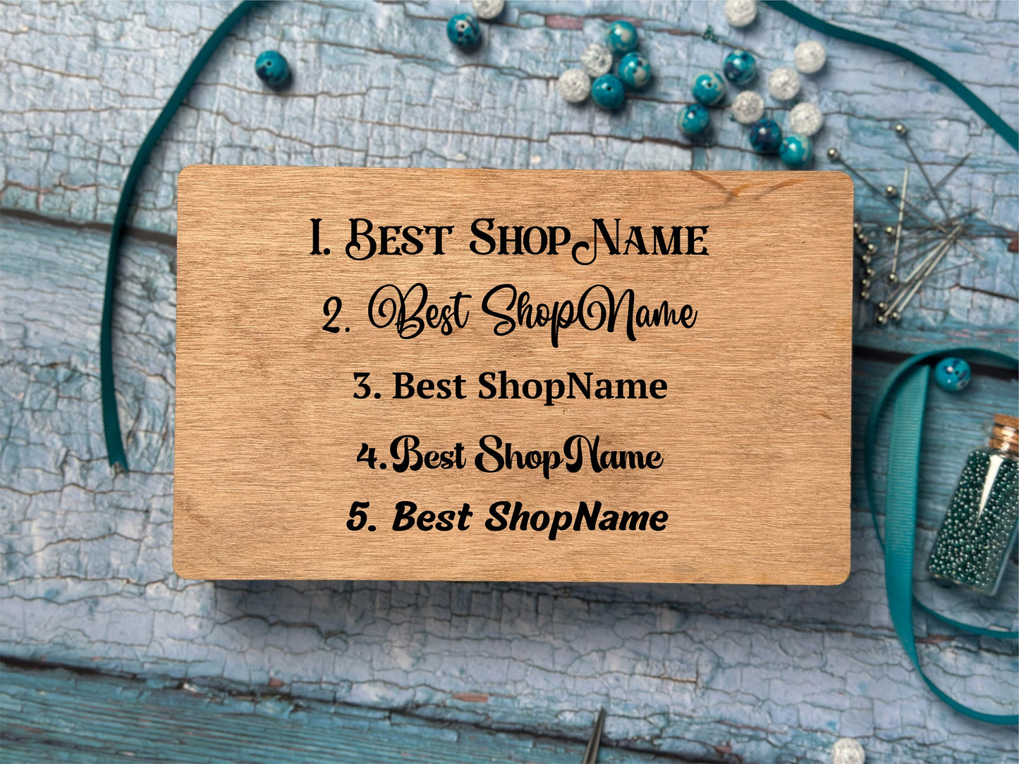 a wooden sign that says best shop name