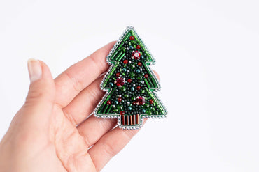 Christmas Tree - Readymade Beaded Brooch