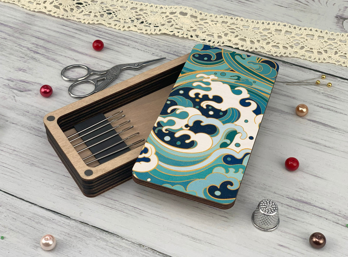 Wooden Needle Holder