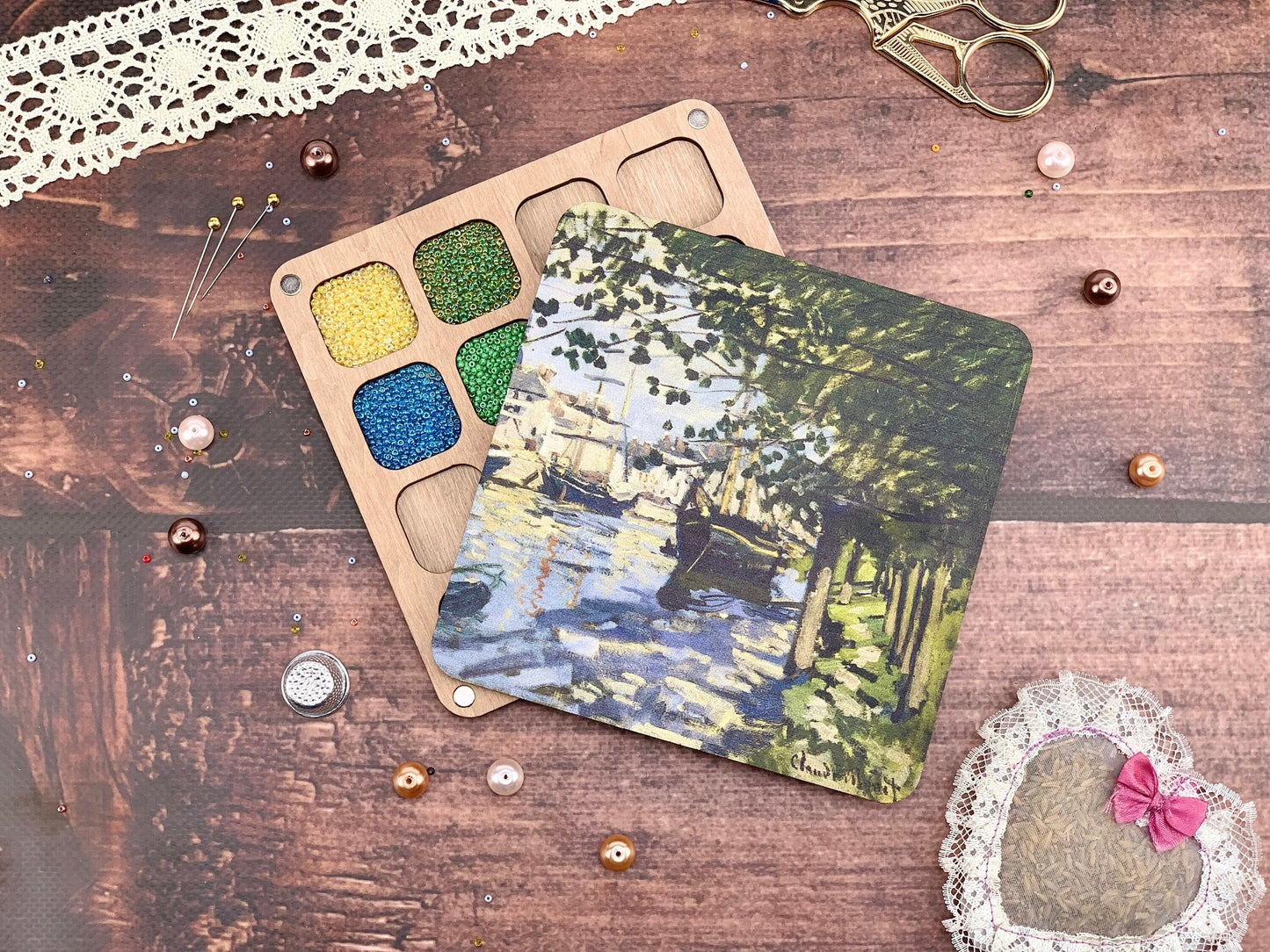 Wooden Seed Bead Organizer