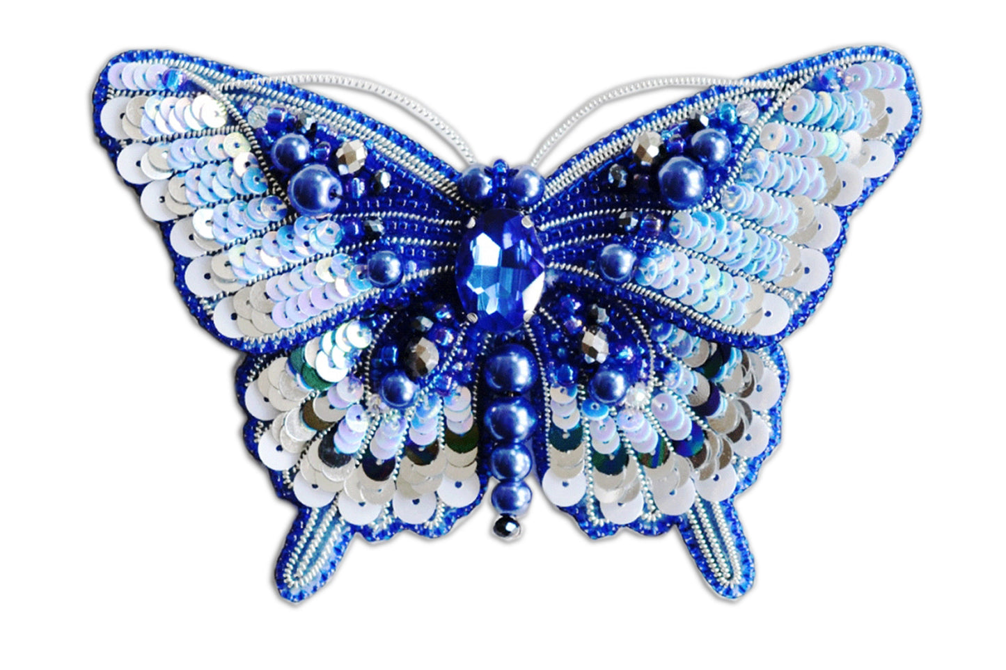 Blue Butterfly - Readymade Beaded Brooch