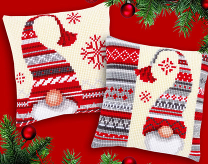 Scandinavian Gnome Pillow Cross Stitch Kit | DIY Christmas Cushion Cover