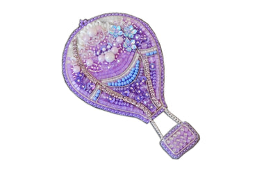 Lilac Balloon - Readymade Beaded Brooch