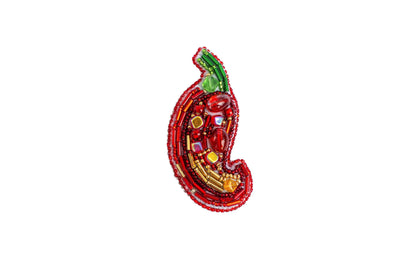Red Chili Pepper - Readymade Beaded Brooch
