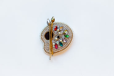 Artist Palette - Readymade Beaded Brooch