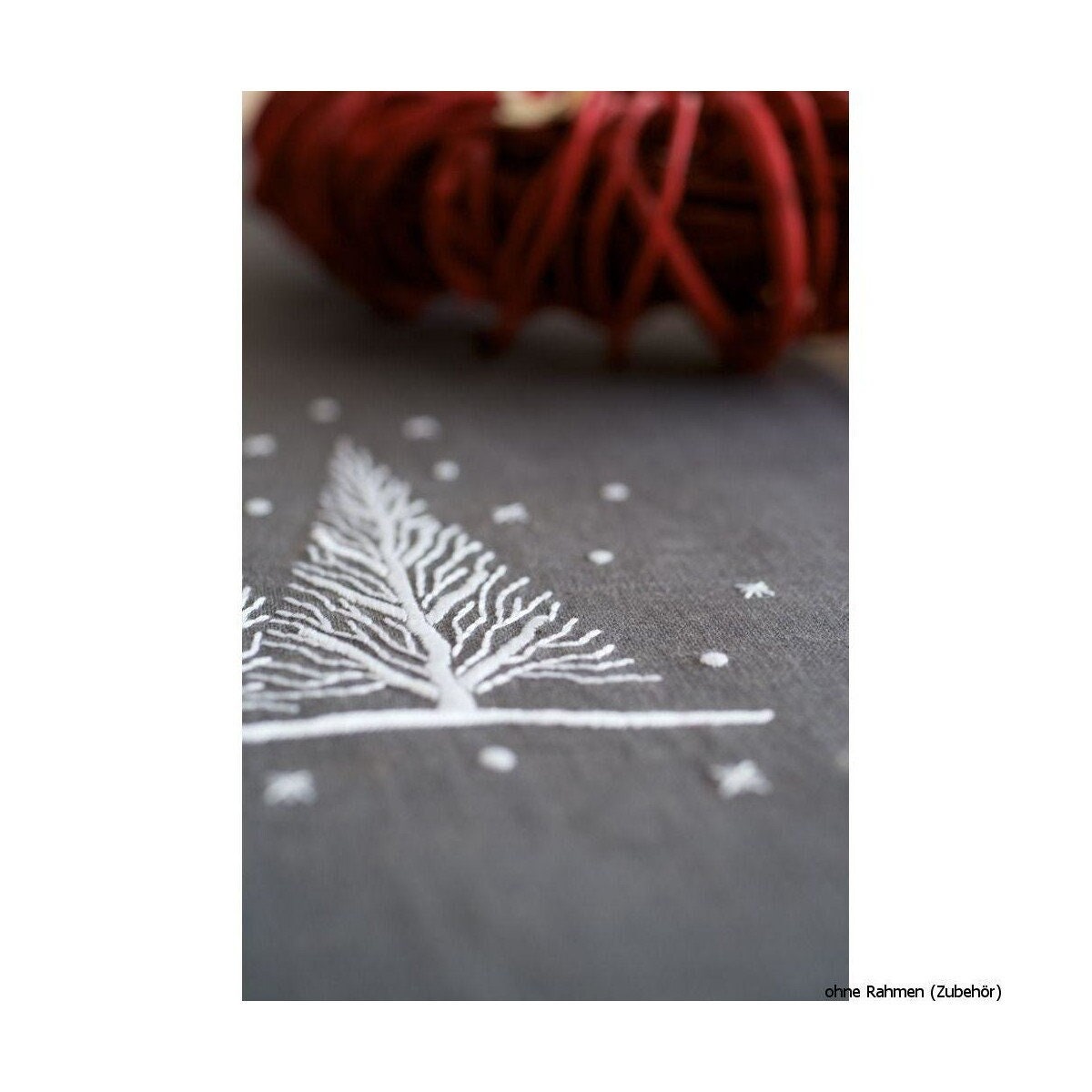 Christmas Tree Table Runner Embroidery Kit: Satin Stitch DIY