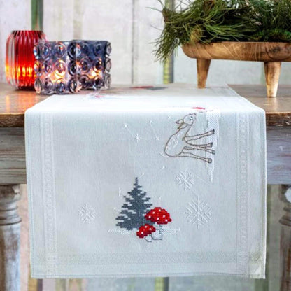 Winter Table Runner Cross stitch Embroidery DIY Kits