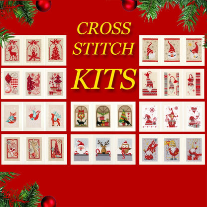Christmas Postcards Cross stitch Embroidery DIY Kits