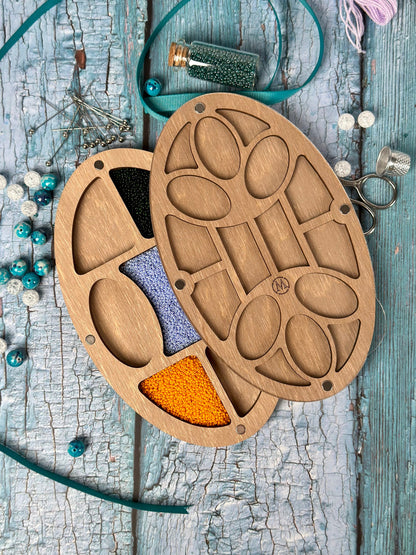 a wooden plate with a design on it