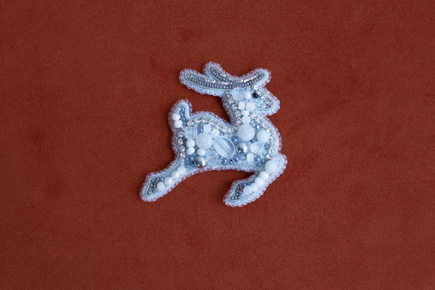 Christmas Deer - Readymade Beaded Brooch