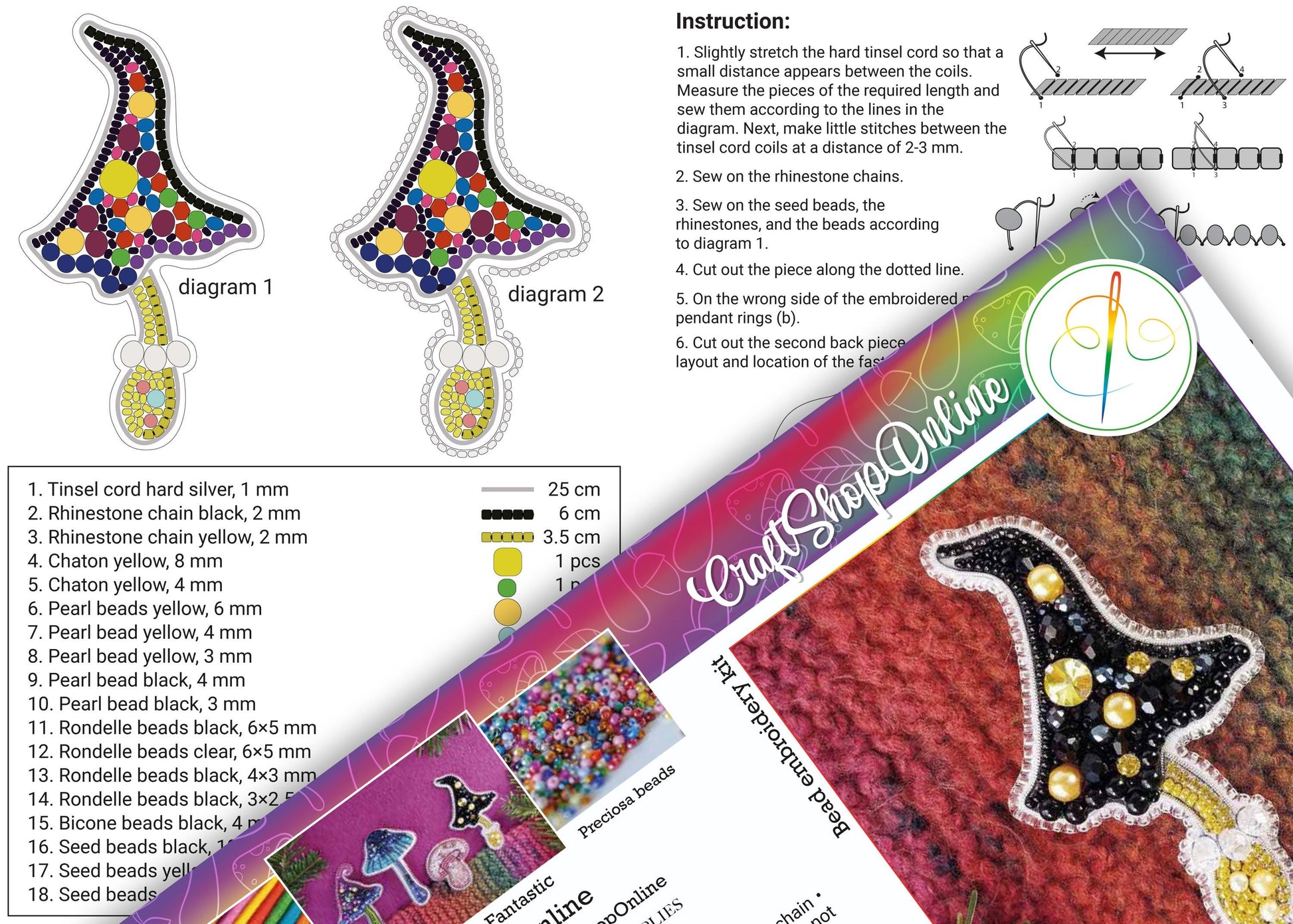 a crochet pattern for a pair of earrings