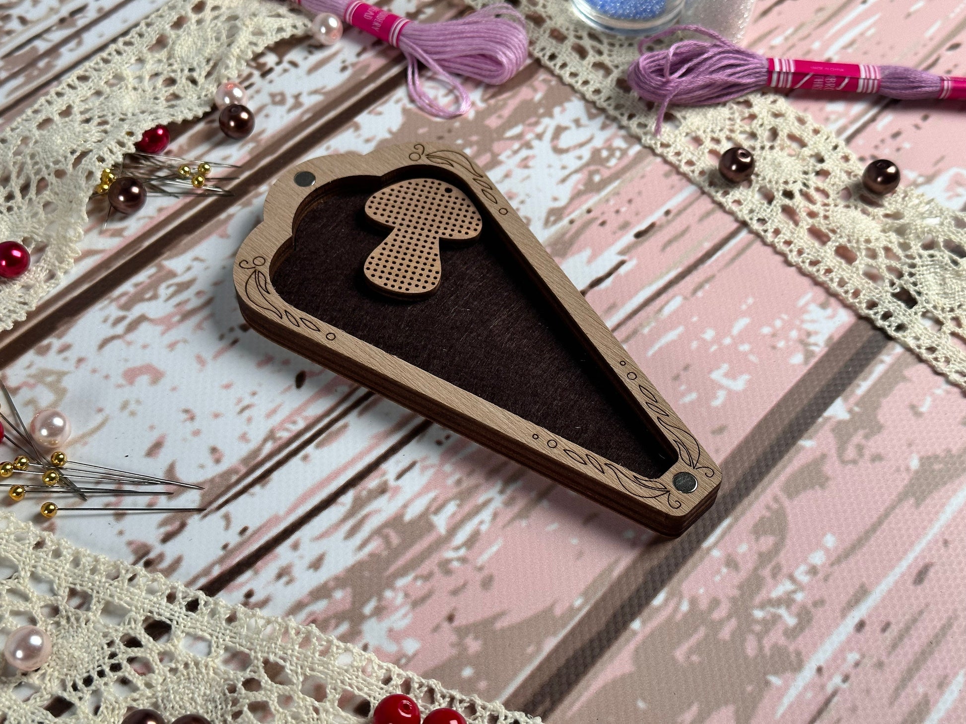 a piece of wood with a heart cut out of it
