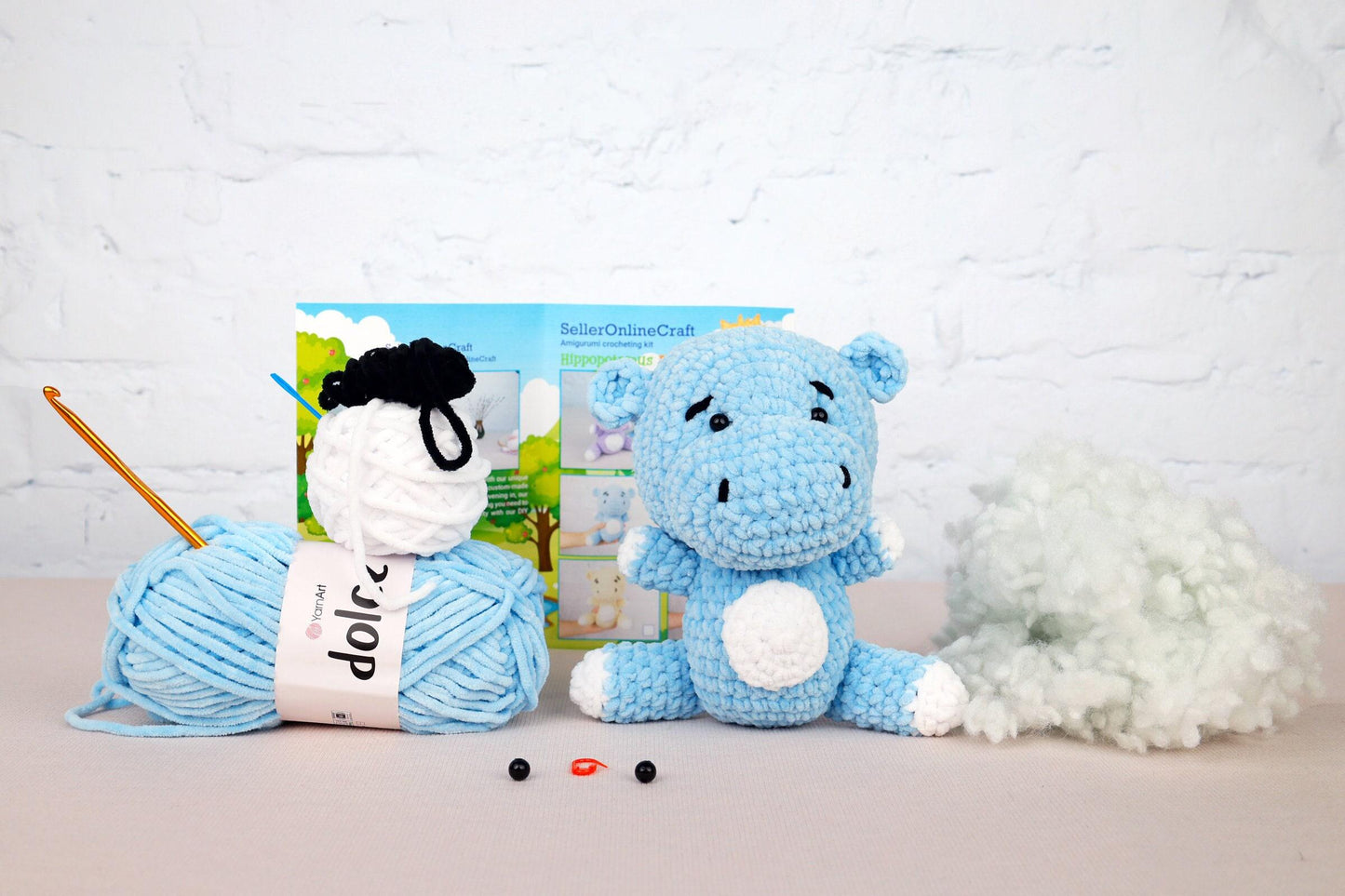 Plush Hippo - Crochet Amigurumi DIY kit