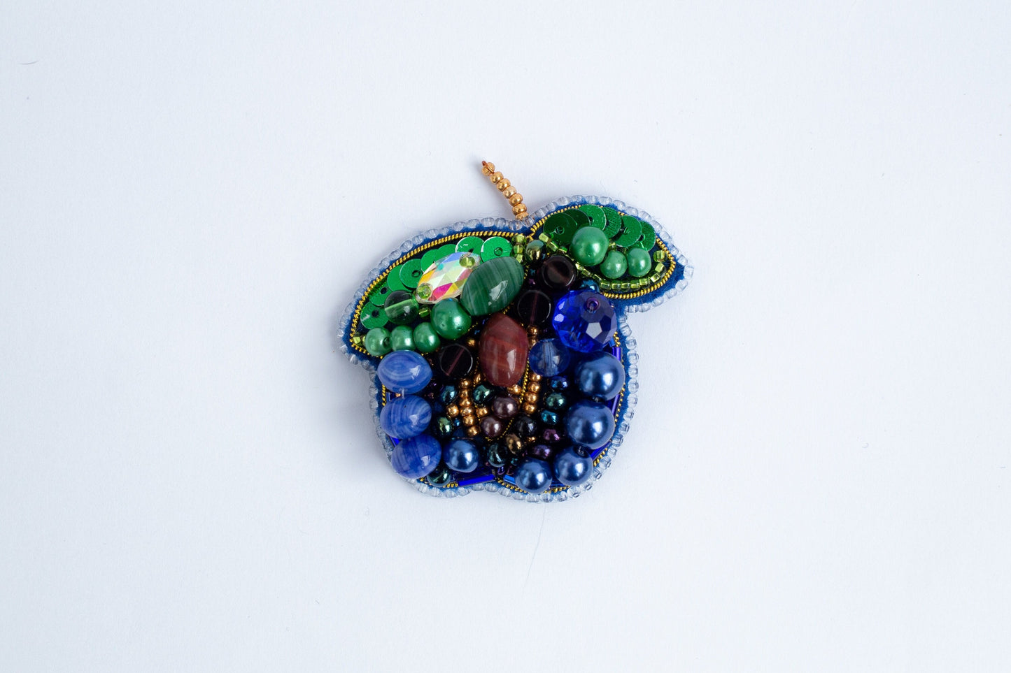 Plum - Readymade Beaded Brooch