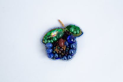 Plum - Readymade Beaded Brooch