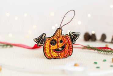 Halloween Pumpkin - Readymade Beaded Brooch
