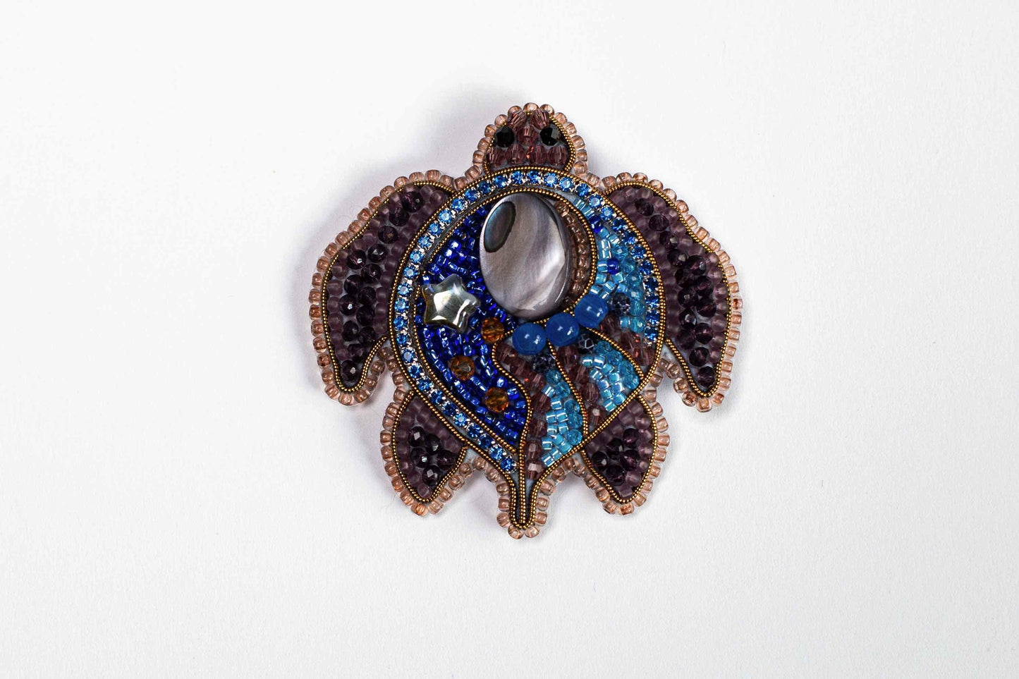 Sea Turtle - Readymade Beaded Brooch