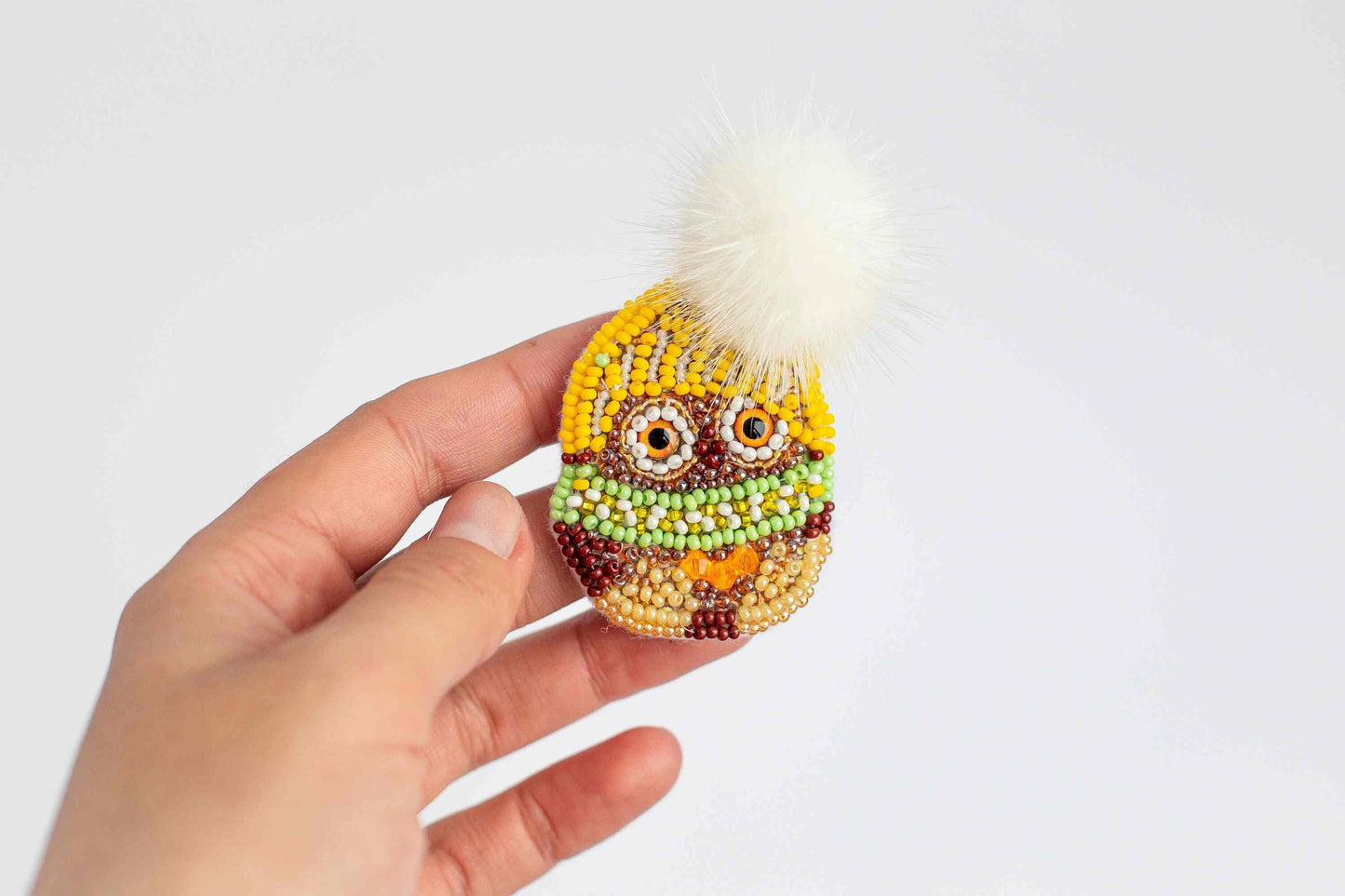 Owlet - Readymade Beaded Brooch