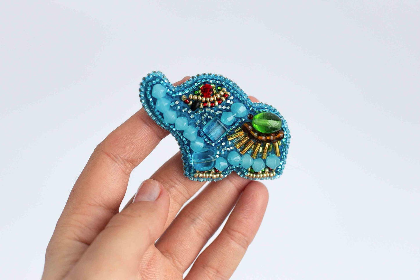 Elephant - Readymade Beaded Brooch