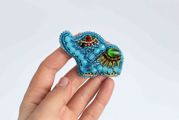 Elephant - Readymade Beaded Brooch