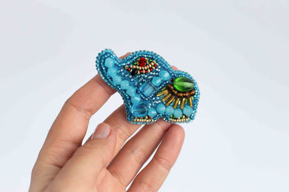 Elephant - Readymade Beaded Brooch