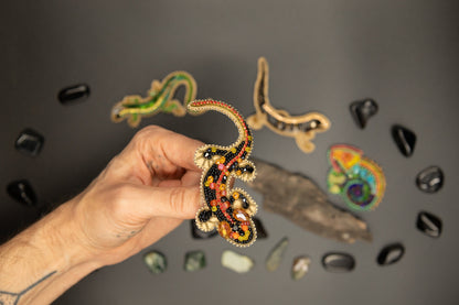 Salamander Lizard - Readymade Beaded Brooch