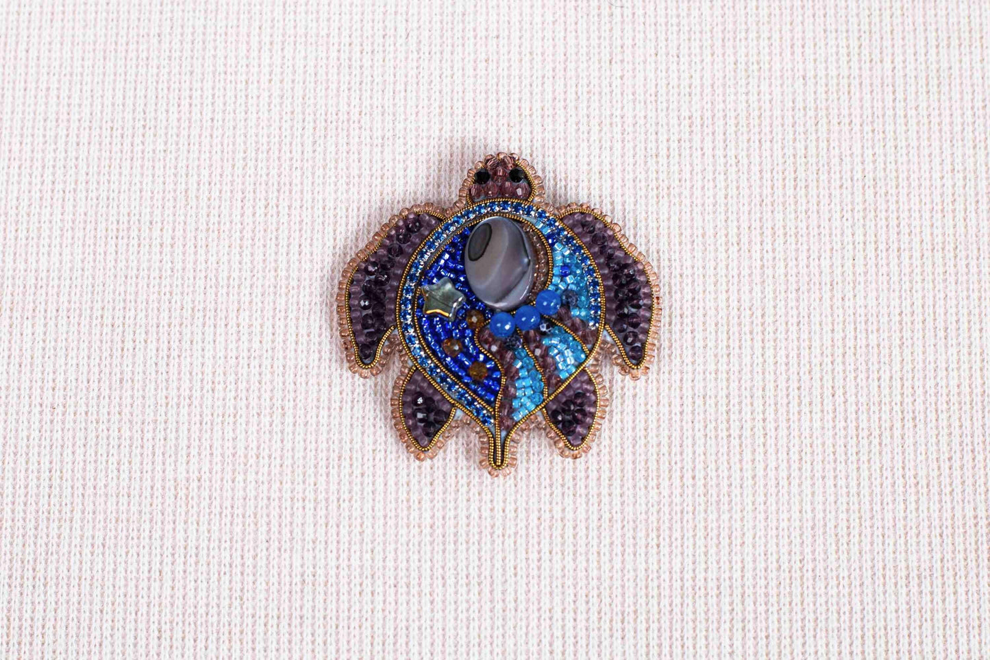 Sea Turtle - Readymade Beaded Brooch